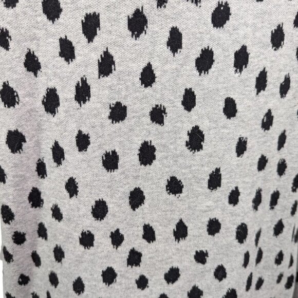 H & M Cotton Polka Dot Midweight Crew Neck Sweater Gray Black Size Small - Picture 11 of 12
